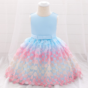 Robe de princesse pour nouveau-né de 0 à 2 ans, jupe Tutu à pétales, avec nœud, robe de fête pour enfants, robe florale pour petites filles, 2022 - Product Image 4