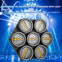 Luz Retro de 7 Ojos, 7x50 LED, Efectos Estroboscópicos COB RGB, Iluminación de Matriz para DJ, para Conciertos