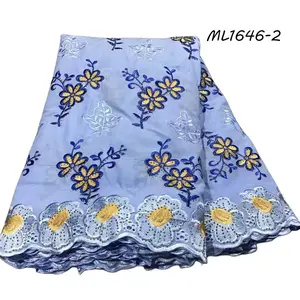 Mikemaycall african swiss voile lace 100% cotton lace fabric textile for cloth 5yards wholesale