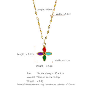 Collar de Joyería con Colgante de Diseño en Acero Inoxidable 316L, Resistente al Agua y al Deslustre, Chapado en Oro de 18k para Mujer - Product Image 6