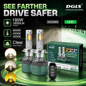 DGLS พรีเมียม F14 H11 <span class=keywords><strong>LED</strong></span> - 180W ไร้สาย ปรับเปลี่ยนสีได้ 3 สี ตัวเลือกทดแทน <span class=keywords><strong>Osram</strong></span> <span class=keywords><strong>Night</strong></span> <span class=keywords><strong>Breaker</strong></span> ขั้นสูงสุด - Product Image 1