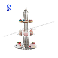 OKEY-Assiette de salle à manger en acier inoxydable or, présentoir de nourriture, support pour buffet arabe