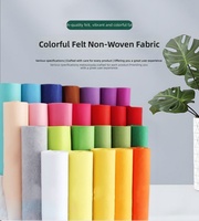 Feutre 100 % polyester durable en 65 couleurs, matériau de couture recyclé, motif uni teint