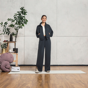 Chaqueta Deportiva Informal de Alta Calidad para Otoño e Invierno, Transpirable, Sólida, de Longitud Completa, Holgada, Vertical, para Fitness, Correr, con Cintura Elástica - Product Image 3