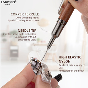 Mới Đến 5Pcs Tay Cầm Bằng Gỗ Dài Striping Nail Fine Vẽ Bút Nail Gel Sơn Dòng - Product Image 5