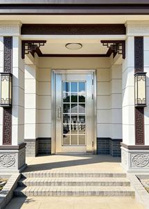 Porte de sécurité en métal haut de gamme avec double vitrage, porte extérieure à rupture de pont thermique insonorisée pour bâtiment résidentiel - Product Image 3