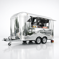 Nouveau camion de restauration mobile en acier inoxydable 304, remorque alimentaire pour hot-dogs, camping-car, chariot de café et de crème glacée avec cuisine complète