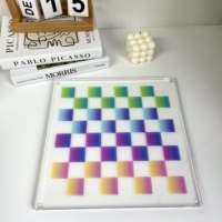 Échiquier en acrylique personnalisé, dégradé de couleurs, haute transparence, verre organique épaissi, jouet de puzzle pour enfants
