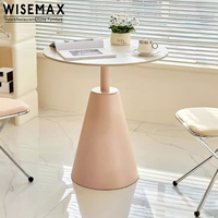 WISEMAX FURNITURE Ensemble de table à manger moderne de haute qualité Cafe Shop Rock Board Ensemble de table à manger ronde pour la maison 4 chaises pour hôtel