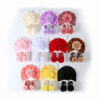 Mejores Calcetines para Recién Nacidos, Lindos, Elásticos, con Diseño Floral en Forma de Campana, Transpirables, Gorro para Verano, Calcetines Antideslizantes y Set de Pañuelo para la Cabeza del Bebé