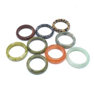 Bague de guérison en Jade Semi-précieuse naturel, anneau en pierre précieuse d'agate en cristal, sculpté minerai, cadeau pour fille - Product Image 6