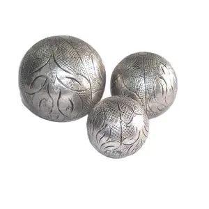 Deutsche Silber kugeln in allen Größen und Mustern erhältlich Metall dekorative Kugeln Büffel knochen ball Home Decoration