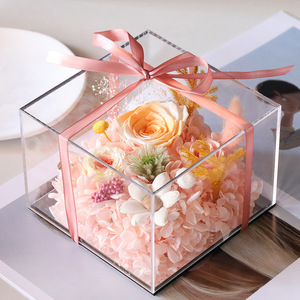Regalo rosa para mejor amigo y novia adorno de regalo de flor eterna - Product Image 1