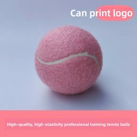 Balle de tennis rose avec logo personnalisé, modèle 6288, pour étudiantes, débutantes, entraînement professionnel, pratique amateur, haute élasticité