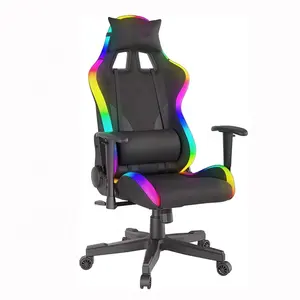 Poland Popular Good Supplier 360 Swivel Metal Base Esports Chair LED Racing Computer PC Black Rgb Gaming Chair for Adults