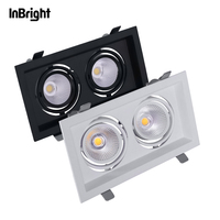 Plafonnier encastré à LED triple tête dimmable Dali, spot encastré à grille, intérieur réglable, 7W 12W 20W 30W COB LED Downlight