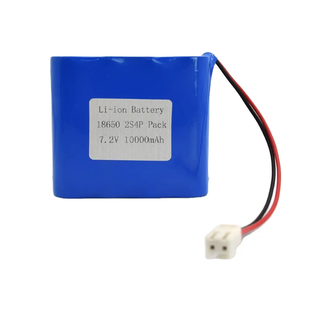 High quality 7.4v 10 ah lithium battery 7.2V 10Ah battery 18650 2S4P li ion battery with PCM