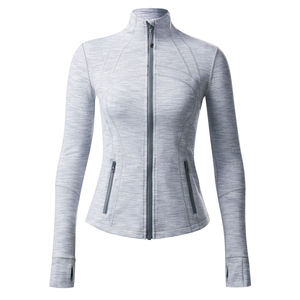 Veste de yoga tricotée pour femme à manches longues, imperméable et coupe-vent, respirante, avec fermeture éclair, pour l'entraînement physique - Product Image 6