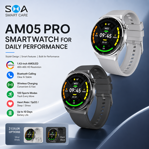Montre connectée GPS personnalisée en usine, 150+ modes sportifs, écran rond de 1,45 pouce, appels, étanche IP68, montre de fitness - Product Image 2