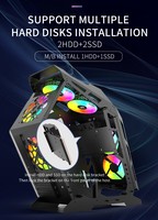 Caja de Ordenador para Juegos con Ventiladores, Color Negro, Blanco y Rosa, Logotipo Personalizado OEM, Diseño Único