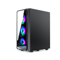 Gabinete de PC ATX de Torre Completa MANMU OEM, Aleación de Aluminio y Acero, Panel Lateral Negro con Ventana, Compatible con PC de Escritorio ATX/MicroATX/ITX