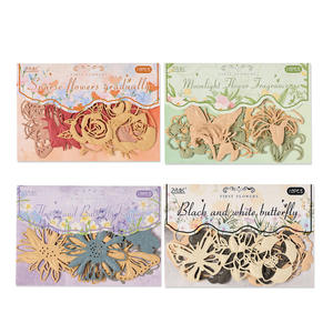 10 pz/pacco di fiori ombra luce che disegna adesivi cavi per manuali materiali in carta retrò <span class=keywords><strong>Collage</strong></span> fai da te adesivi per manuale - Product Image 5