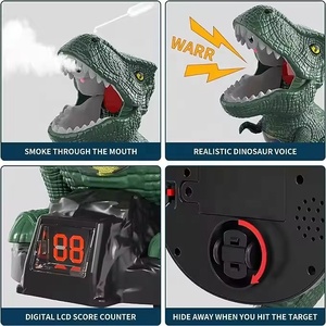 Jeu de tir de dinosaures avec deux pistolets, enregistrement des scores sur écran LCD et 24 balles en mousse, jouets pour enfants - Product Image 3