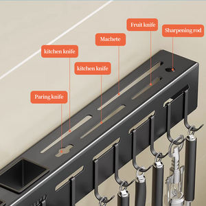 Estante organizador de especias de Metal montado en la pared estante de cocina con soporte para cuchillos almacenamiento de herramientas y estante de vajilla para uso doméstico en la cocina - Product Image 4