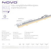 NOVO Rail de rideau électrique motorisé intelligent avec bande LED à changement de couleur, système de rideaux à commande vocale pour fenêtres françaises