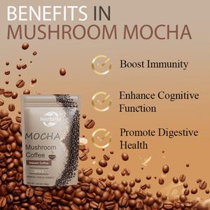Café au Mocha aux Champignons, Mélange de Café aux Champignons 10 en 1 avec Crinière de Lion, Cordyceps, Soutient la Concentration, l'Immunité et la Santé Intestinale - Product Image 3