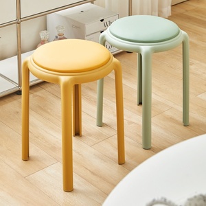 Tabouret haut en plastique épaissi pour adultes, empilable, durable, pour usage domestique <span class=keywords><strong>et</strong></span> commercial, design moderne, banc de salle à manger - Product Image 3