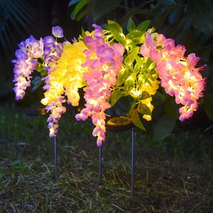Vente en gros en usine de décoration de fleurs de glycine artificielles extérieures à énergie solaire adaptées aux terrasses de <span class=keywords><strong>jardin</strong></span> extérieures - Product Image 3