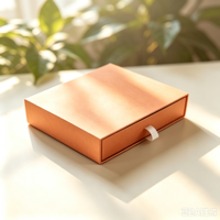 Boîte à bijoux personnalisée de Noël, orange, avec revêtement perlé, boîte à bijoux carrée en carton avec cordon de serrage, boîte cadeau vierge