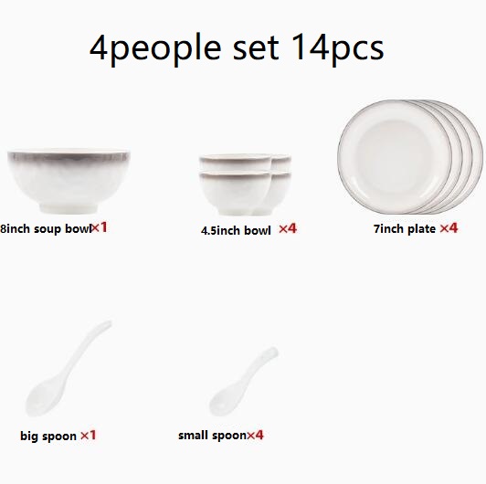 Conjunto blanco para 4 personas.