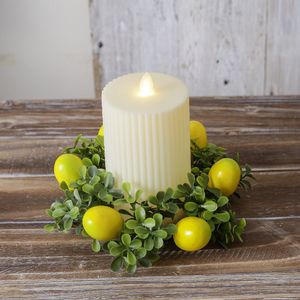 Anillo de Hojas Artificiales de Limón de Estilo Fresco <span class=keywords><strong>para</strong></span> Decoración de Centro de Mesa en Hogares Rurales, Mesas de Boda y Fiestas de Primavera - Product Image 1