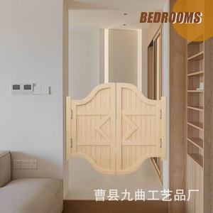 Puerta Batiente de Madera Sólida para Cafetería, Puerta Doble de Entrada para Porche, Estilo Rústico Moderno, Media Puerta para Uso Comercial - Product Image 2
