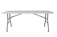 Portable extérieur balcon facile pliable cuisine Table à manger restauration Banquet pique-nique en plastique blanc pliant Camping Table
