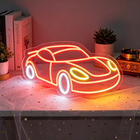 Lumières LED néon personnalisables pour voiture, luminosité réglable, lumières néon avec logo de course, cadeaux de vacances, chambres de garçons, salles de jeux