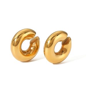 Aretes de Aro de Acero Inoxidable Chapados en Oro al por Mayor, Joyería de Moda para Mujer, Ear Cuff <span class=keywords><strong>Sin</strong></span> Perforación - Product Image 1