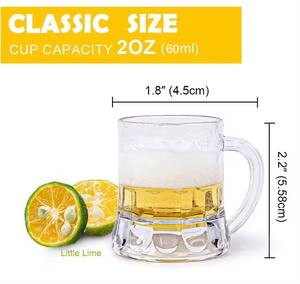 Mini verres à shot transparents de 2 oz en plastique PP, mini chopes à bière pour whisky, shots de gelée, vaisselle de fête, fabriqués au Vietnam - Product Image 4