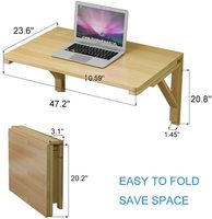 Table pliante murale Combohome, gain de place, bureau flottant, bureau d'ordinateur pliable en bois massif