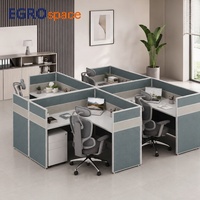 EGROspace – Mobilier de bureau moderne et élégant : Poste de travail modulaire avec cloison en bois, combinaison de bureaux individuels