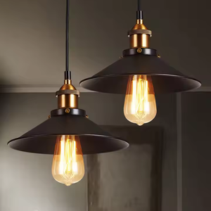 โคมไฟเพดานสไตล์อุตสาหกรรมแบบย้อนยุคสีดำโคมไฟแขวนเพดานสำหรับร้านอาหารบาร์โลหะโคมไฟแขวนสร้างบรรยากาศ - Product Image 6