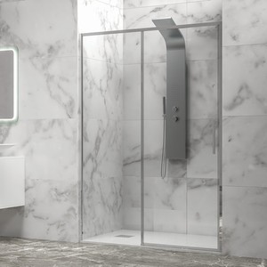 Kamalu KLA4000C Porta Doccia Moderna Senza Telaio 130cm Scorrevole in Vetro Temperato 6mm Altezza 200h per Hotel - Product Image 1