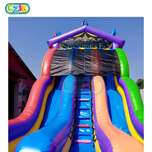 Tobogán acuático gigante para uso comercial, tobogán <span class=keywords><strong>de</strong></span> agua inflable <span class=keywords><strong>pintado</strong></span> con dos puertas, barato - Product Image 3