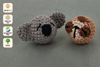 Chaîne de sucette pour bébé en crochet en gros, perles animales faites à la main, mini-boules animales en crochet, perles animales en bois personnalisées au crochet