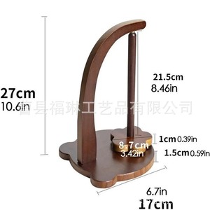 Support de bobine de fil rotatif en bois, support de fil à tricoter magnétique de bureau, forme ronde, simple couche, en bois - Product Image 3