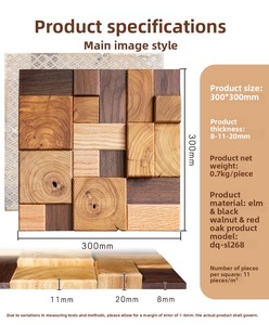 Panneaux muraux décoratifs en bois pour intérieur, mosaïque 3D, revêtement mural en bois massif pour <span class=keywords><strong>fond</strong></span> - Product Image 6
