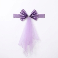 Ruban élastique en satin avec nœud pour chaise, décoration de dossier de chaise pour mariage, banquet, hôtel, fête