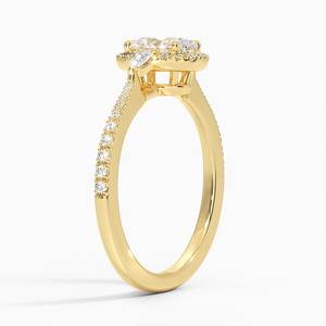 Elegante Anillo de Compromiso de Color Dorado con Cristal Estilo Diamante Brillante, Joyería Romántica para Propuesta de Matrimonio - Product Image 1